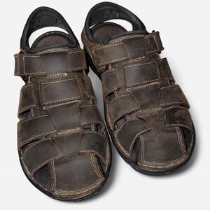 Rockport Men's Brown Closed Toe Leather Sandals (Size 9.5 WIDE)